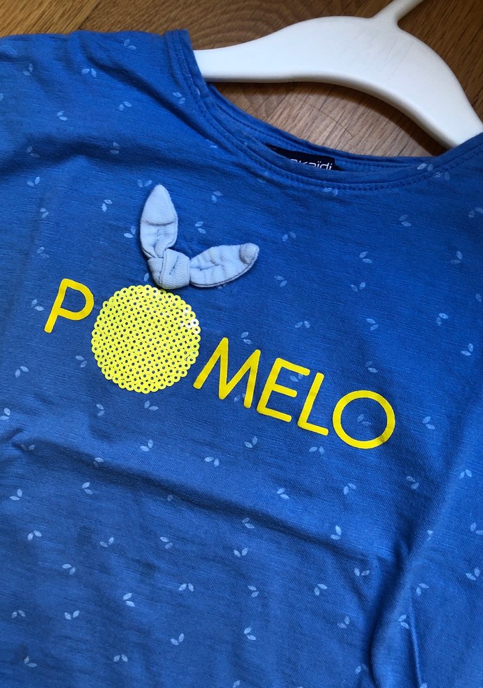 Kız Çocuk Mavi Baskılı Kısa Kollu Tişört - Görsel 2