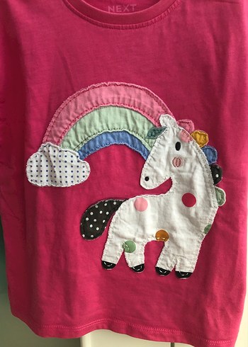 Kız Çocuk Pembe Baskılı Tişört - Görsel 2