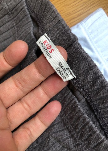 Kızlar için Pamuklu Beyaz ve Gri Tayt - Görsel 4