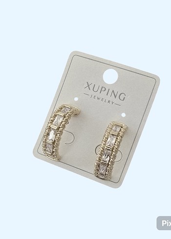 Xuping Altın Renk Mini Pliseli Küpe - Görsel 4