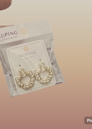 Xuping Altın Renk Mini Pliseli Küpe - Görsel 3