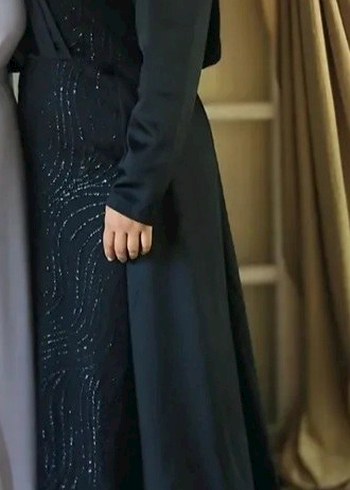 Abiye Drapeli Siyah Yılan Desenli Uzun Abiye Elbise