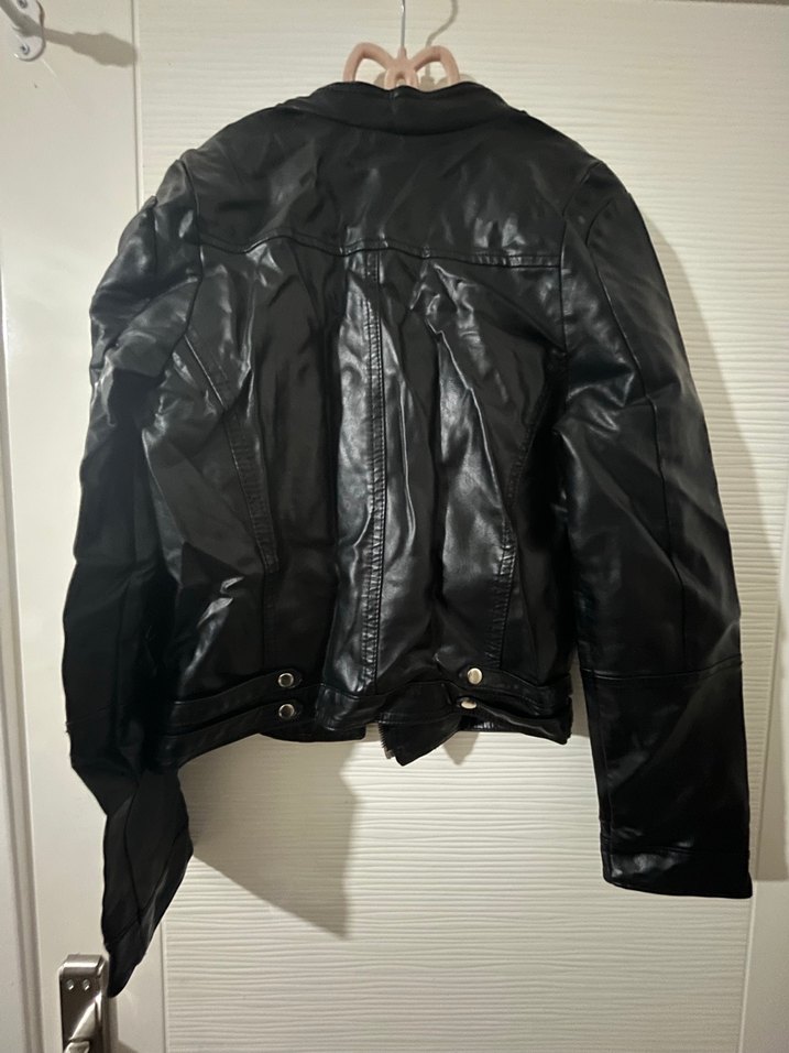 Siyah Deri  Ceket - Görsel 2