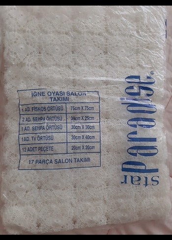 dantel set kırık beyaz ve beyaz renk - Görsel 3