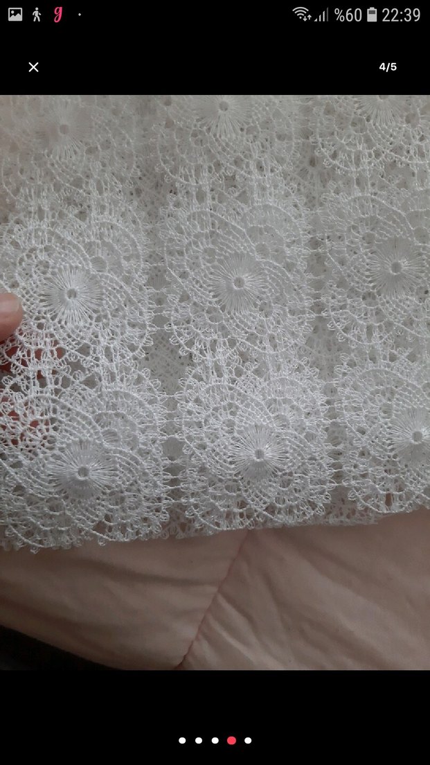 dantel set kırık beyaz ve beyaz renk - Görsel 2