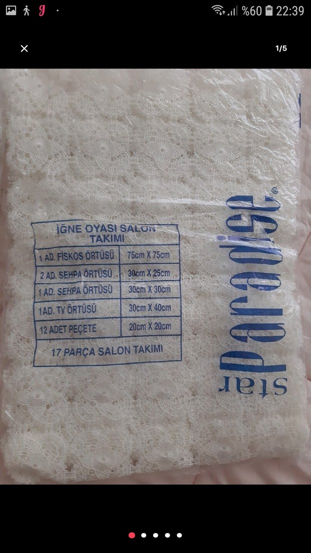 dantel set kırık beyaz ve beyaz renk - Görsel 3