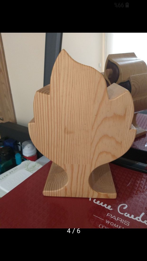 Koyu Kahverengi Meşe Ağacından Dekoratif Yaprak Takı Kutusu - Görsel 5