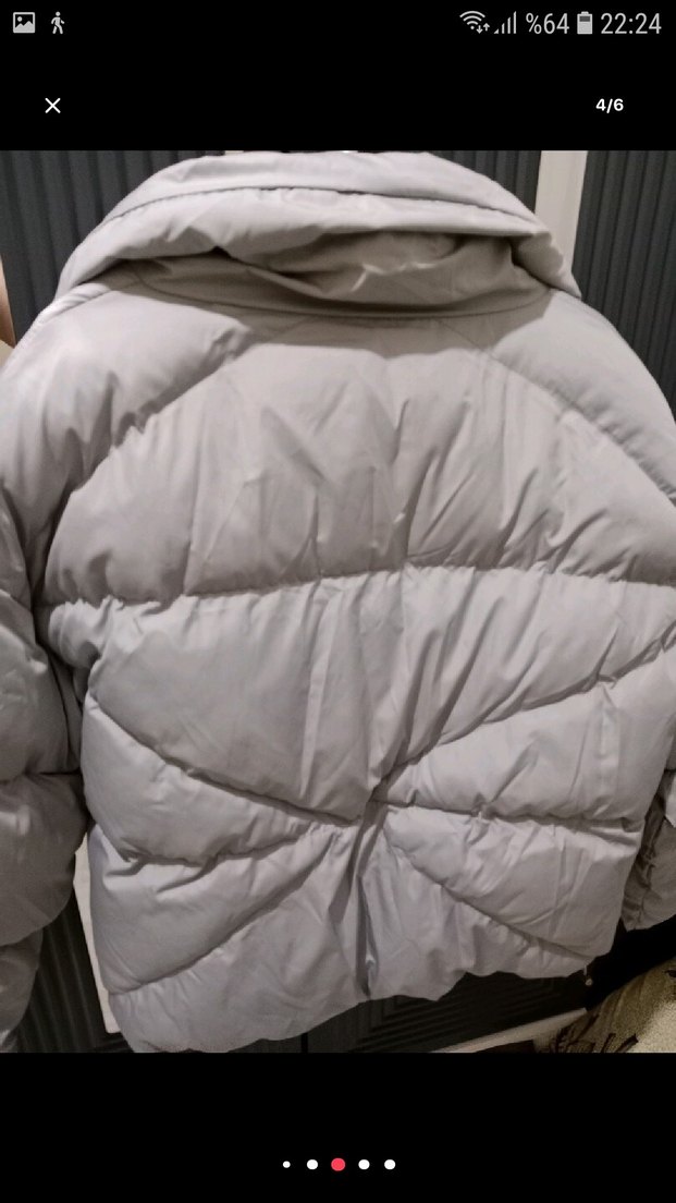 Gri Kadın Kışlık Mont - Görsel 3