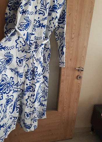 LCW sıfır etiketli Mavi Desenli Uzun Bohem Elbise - Görsel 3