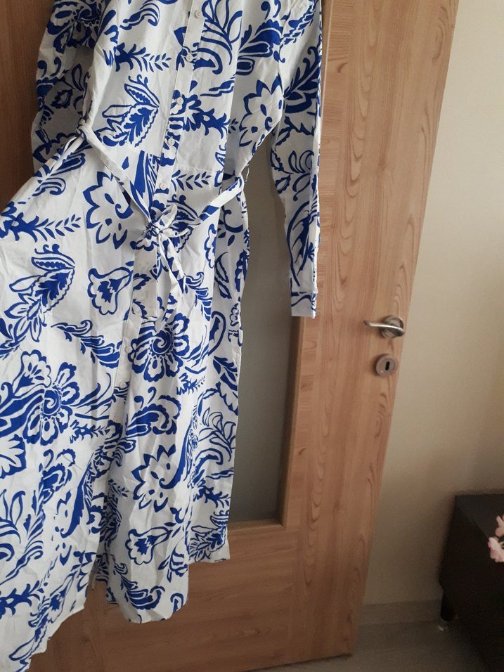 LCW sıfır etiketli Mavi Desenli Uzun Bohem Elbise - Görsel 3