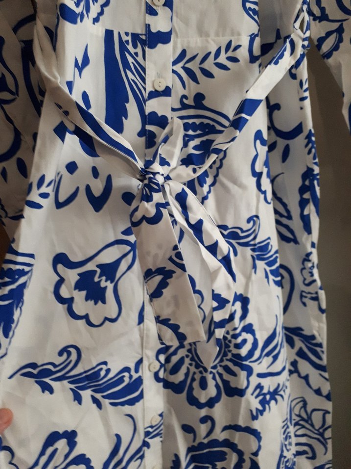 LCW sıfır etiketli Mavi Desenli Uzun Bohem Elbise - Görsel 4