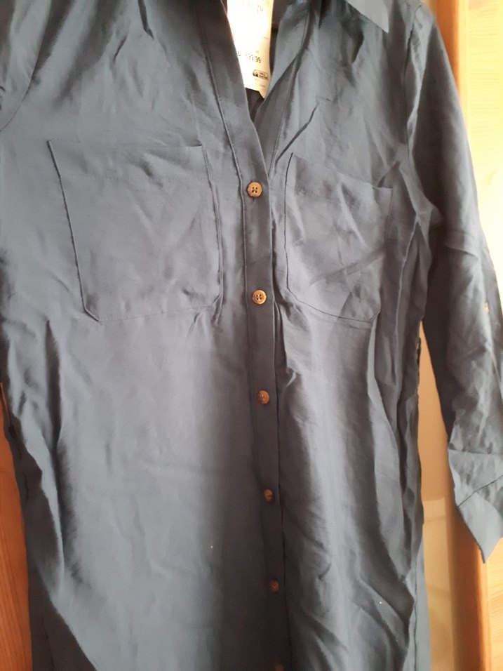 LCW sıfır etiketli Düğmeli Lacivert Uzun Elbise - Görsel 3