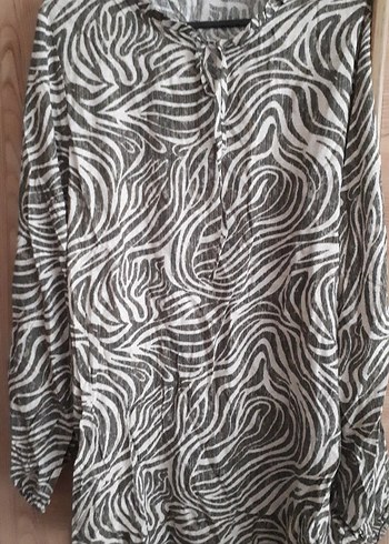 LCW sıfır etiketli Zebra Desenli Uzun Kollu Gömlek - Görsel 5