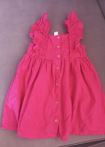 pembe kız çocuk elbisesi keten