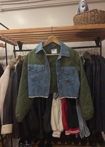 Bershka Yeşil Denim Streetwear Kot Ceket