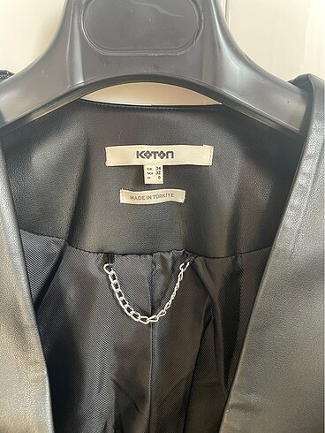 Koton Koton Siyah Deri Blazer