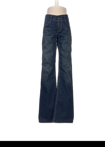 Kadın Lacivert Kemerli Midi Kot Pantolon