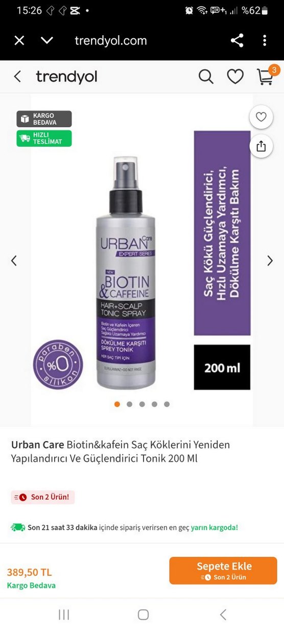 Urban Care Biotin & Kafein Saç Toniği Sprey - Görsel 3