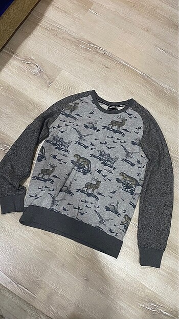 Hayvan desenli vintage sweatshirt