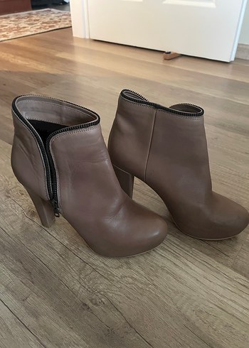 39 Beden kahverengi Renk Kahverengi Deri Stiletto Topuklu Kadın Bot