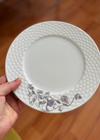 Gri Desenli Beyaz Seramik Tabak Seti - Görsel 3