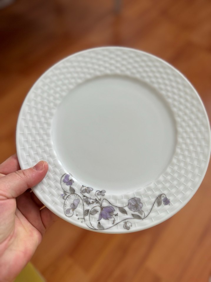 Gri Desenli Beyaz Seramik Tabak Seti - Görsel 2