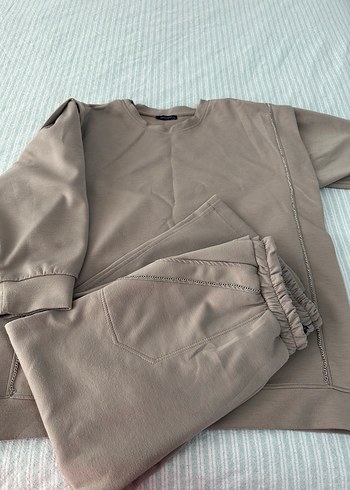 Kadın Bej Rahat Kesim Pijama Takımı