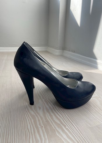 Zara Klasik Mavi Topuklu Kadın platform topuklu