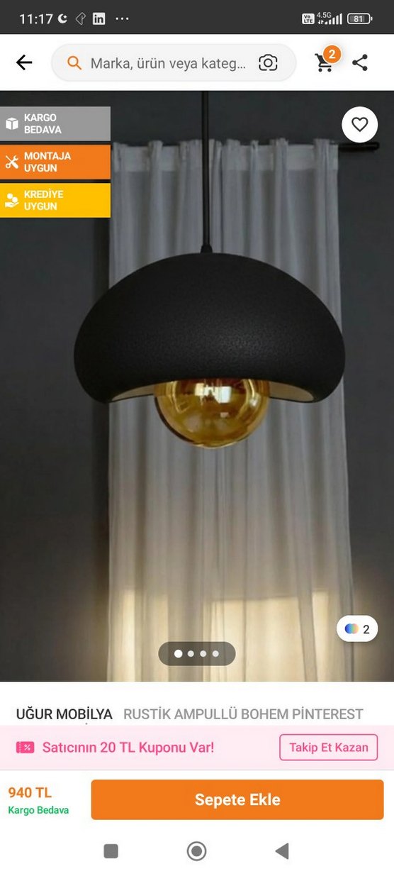 Rustik ampullu bohem sarkıt avize - Görsel 4