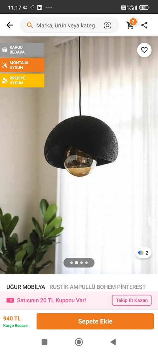 Rustik ampullu bohem sarkıt avize - Görsel 3