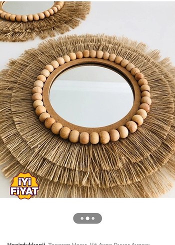 Dekoratif Kahverengi Yuvarlak Ayna - Görsel 2