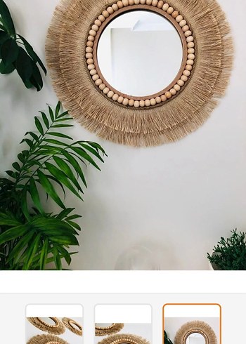 Dekoratif Kahverengi Yuvarlak Ayna - Görsel 3