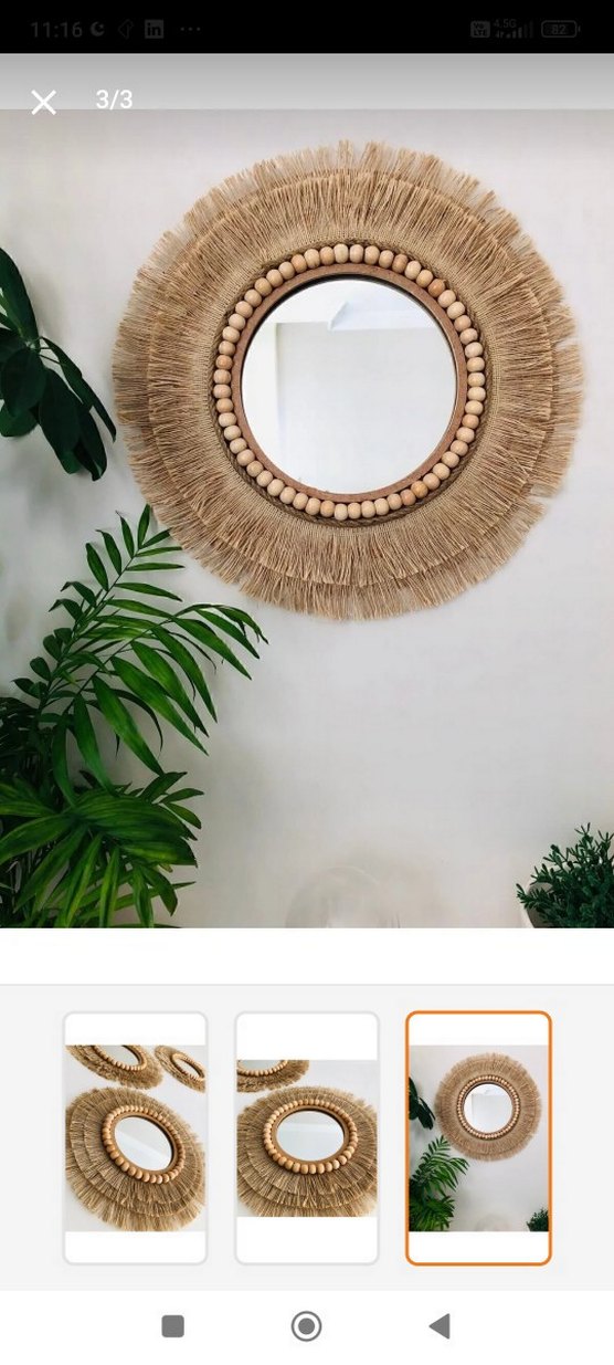 Dekoratif Kahverengi Yuvarlak Ayna - Görsel 3