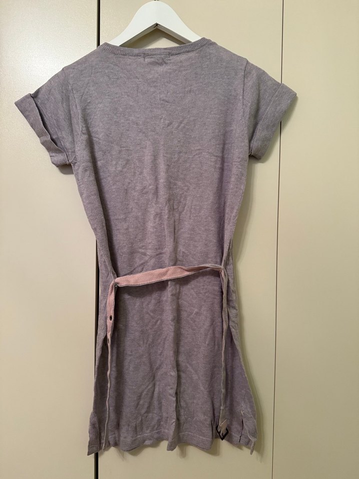 Gri Kısa Kollu elbise - Görsel 3
