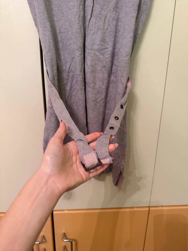 Gri Kısa Kollu elbise - Görsel 2