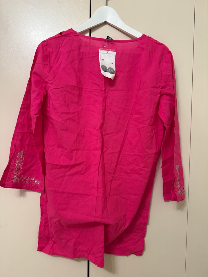 Pembe Nakışlı Bohem tunik - Görsel 2