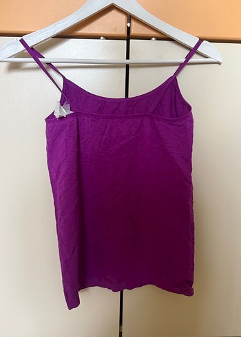 Mor Dantel Detaylı İnce Askılı Kadın Atlet - Görsel 2