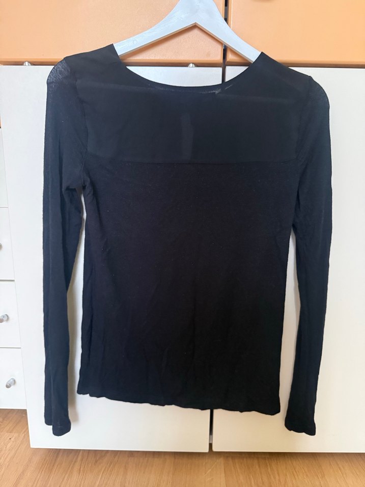 Siyah Uzun Kollu Basic Kadın Bluz - Görsel 2