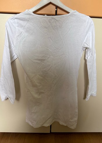 Baskılı Beyaz Kız Çocuk Uzun Kollu Tişört - Görsel 2