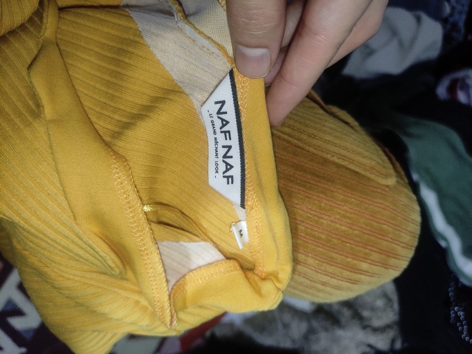 Sarı V Yakalı Uzun Kollu Kadın Kazak - Görsel 4