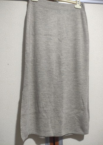 Gri Midi Kadın Kalem Etek - Görsel 2