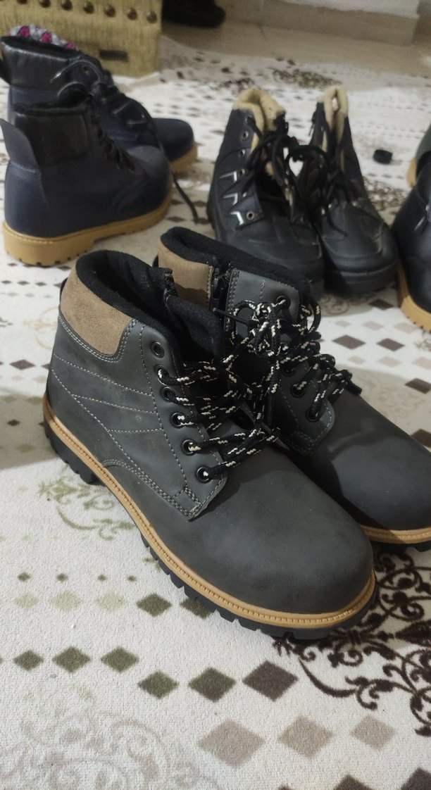 Gri Yılan Desenli Bağcıklı Erkek Bot - Görsel 2