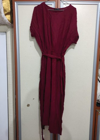 Bordo V Yakalı Salaş Hamile Elbisesi - Görsel 6