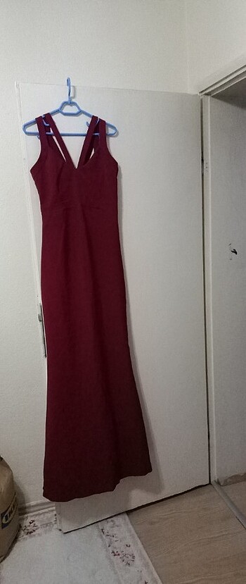 36 Beden bordo Renk Abiye elbise 