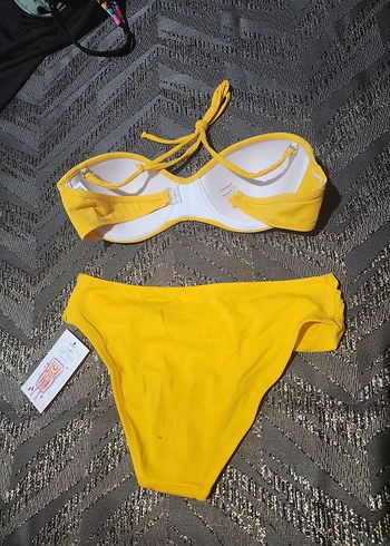 Diğer Sarı Mini Bikini, İnce Askılı, Sıkı Kesim
