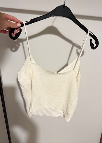 askılı örme crop bluz - Görsel 3