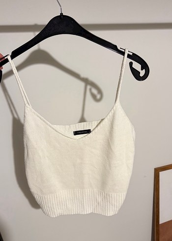 askılı örme crop bluz - Görsel 5