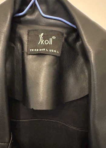 Kadın Siyah Deri Uzun Goth Kemerli Ceket - Görsel 6