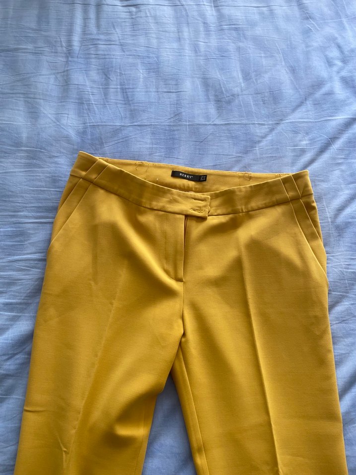 Herry Sarı Kadın Kumaş Pantolon - Görsel 3