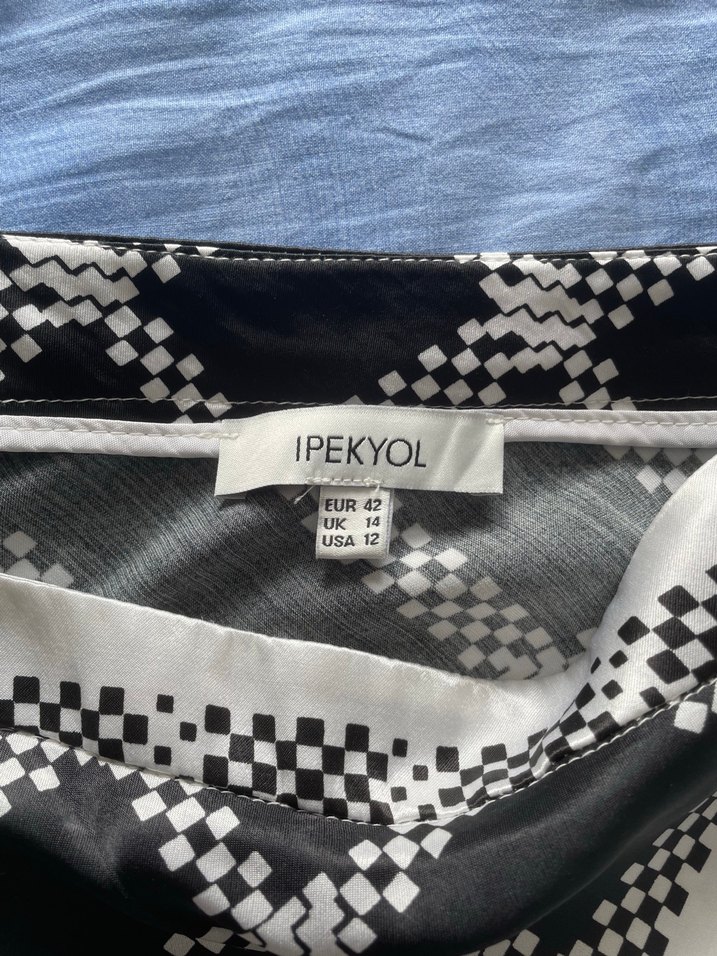 İpekyol Kareli Midi Eteği Orijinal Ürün - Görsel 5